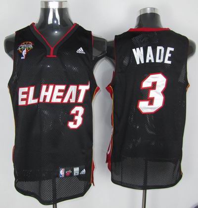 NBA Miami EL Heat 3 Dwyane Wade Swingman Black Latin Nights Jersey
